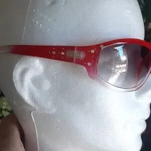Sam Horma (Chanel Designer) Red Rhinestone Ombre Sunglasses m_64a867aa308f0771f45583ef.jpg main image 4